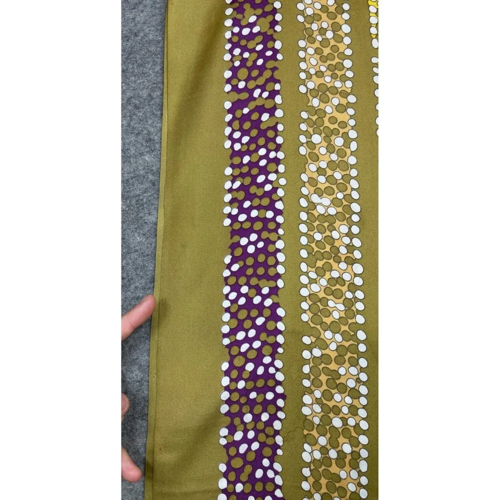 Vintage Christian Dior Silk Scarf Wrap Gold Multicolor Artsy Abstract 20x68